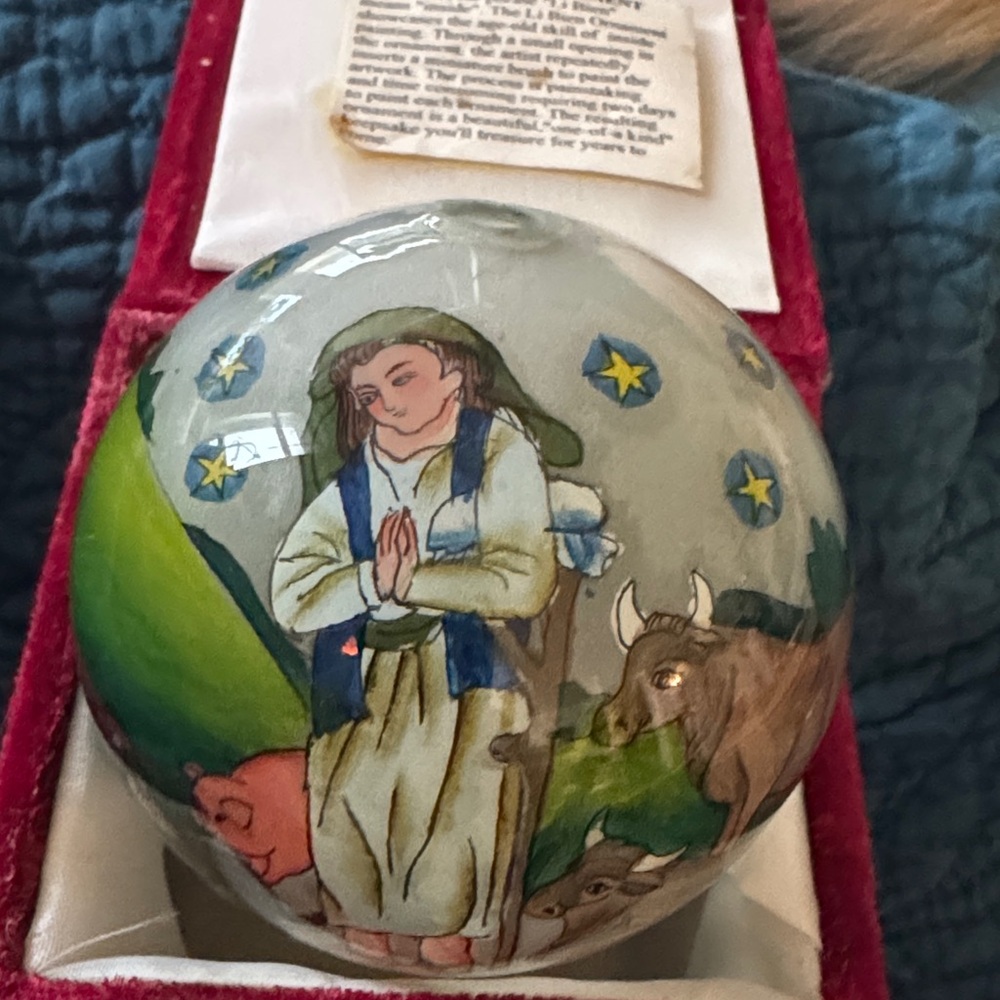 Hand-Painted Ornament Religious Scene - Multicolor